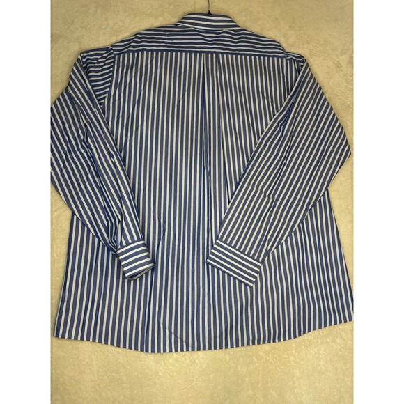 Michael Kors Button Down Shirt Mens 19 Tall 38/39 Blue Striped Big & Tall 3XLT - Picture 2 of 9